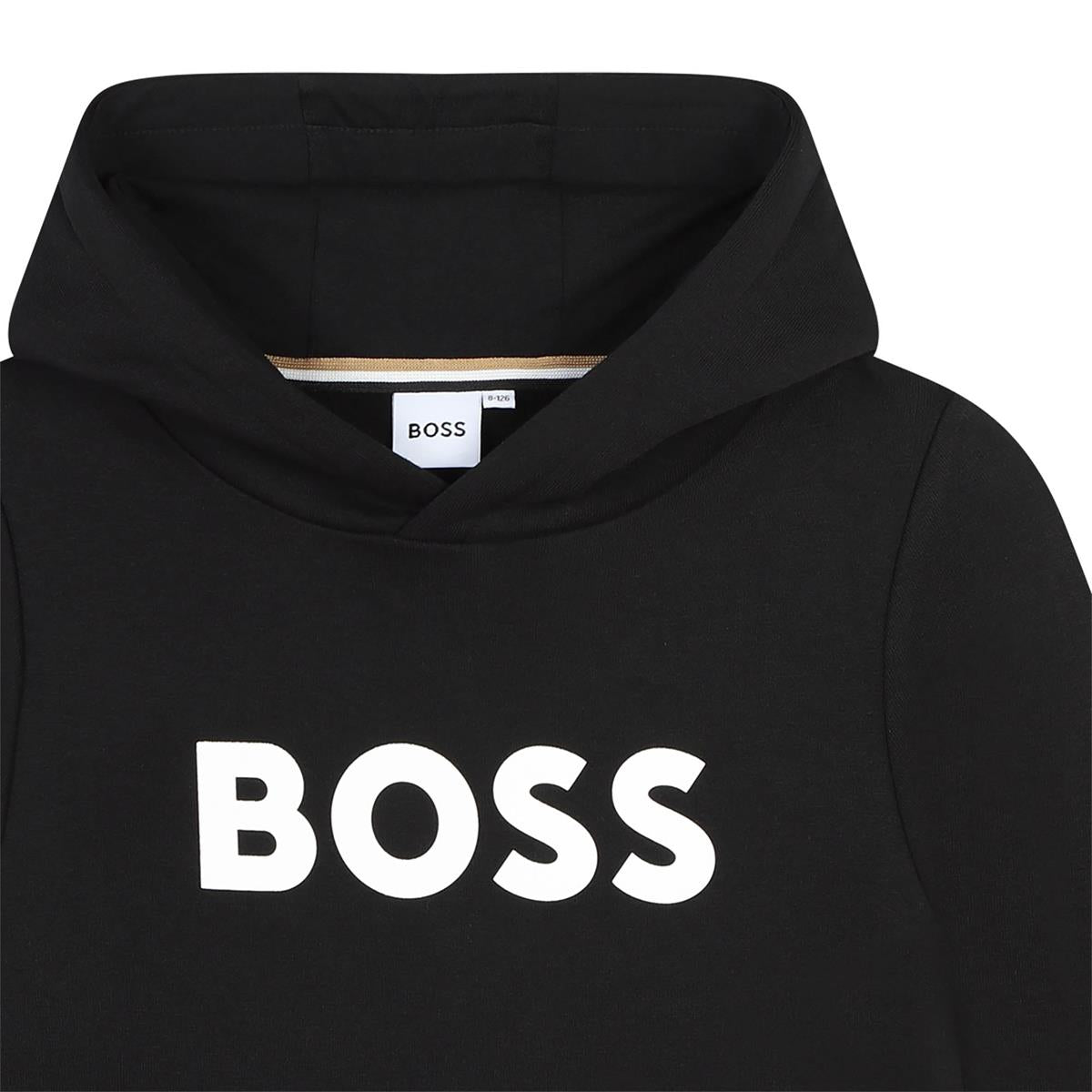 BOSS KIDS Black Hooded Sweatshirt