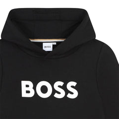 BOSS KIDS Black Hooded Sweatshirt