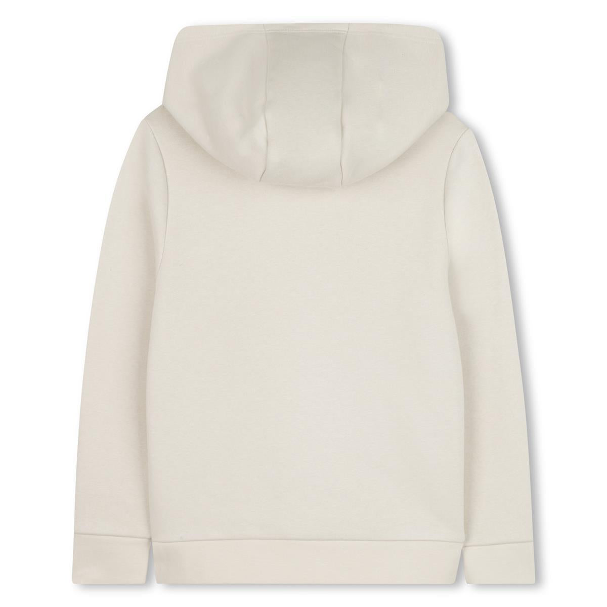 BOSS Kids Hooded sweatshirt in brushed cotton polyester fleece, fancy "BOSS" logo