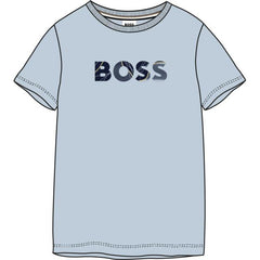 BOSS KIDS Short Sleeve T-Shirt Pale Blue