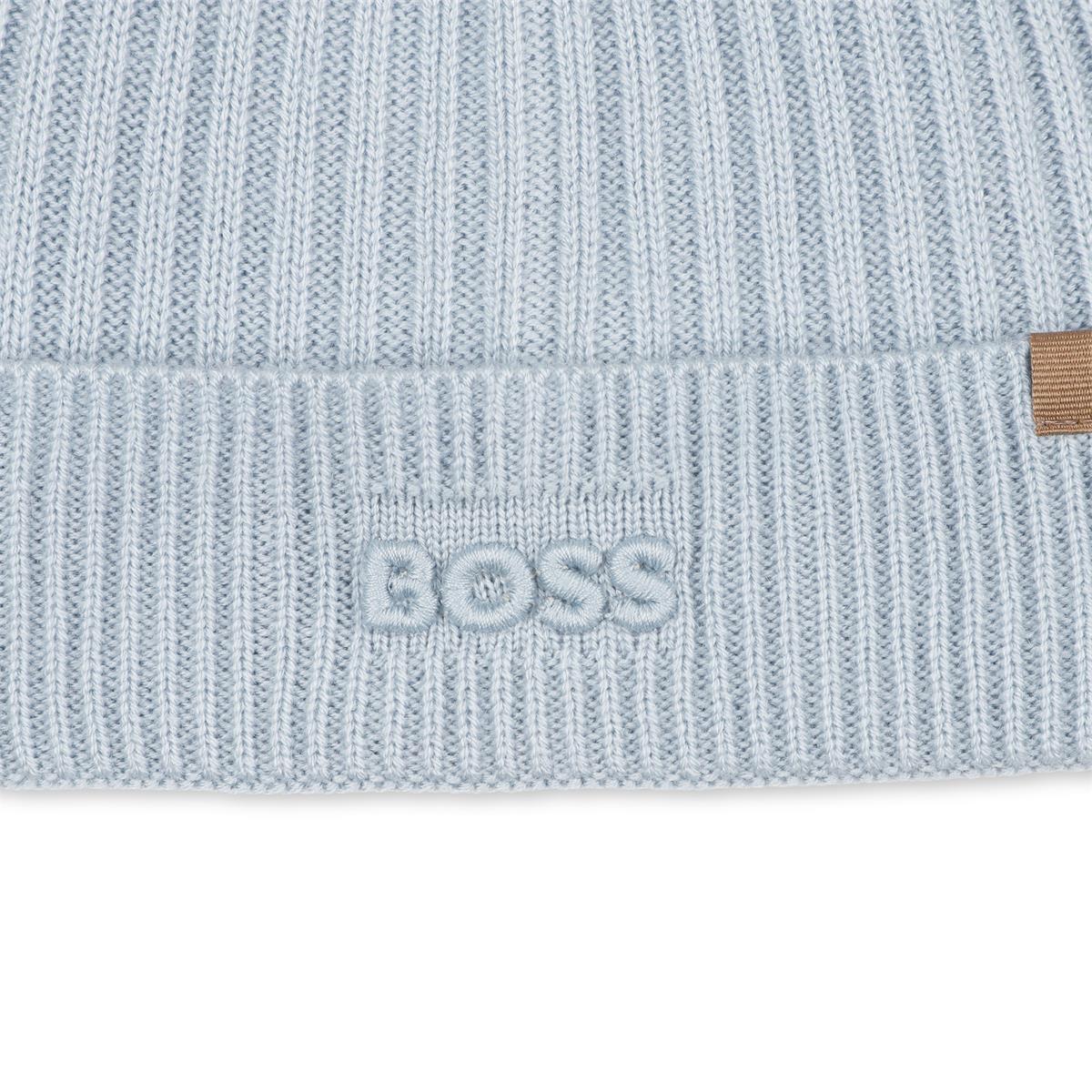 BOSS KIDS Knit beanie with branded embroidery