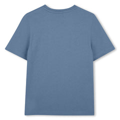 BOSS Kids Short-sleeved T-shirt in 100% cotton jersey, "BOSS" print on front. REGULAR FIT Lavender Blue