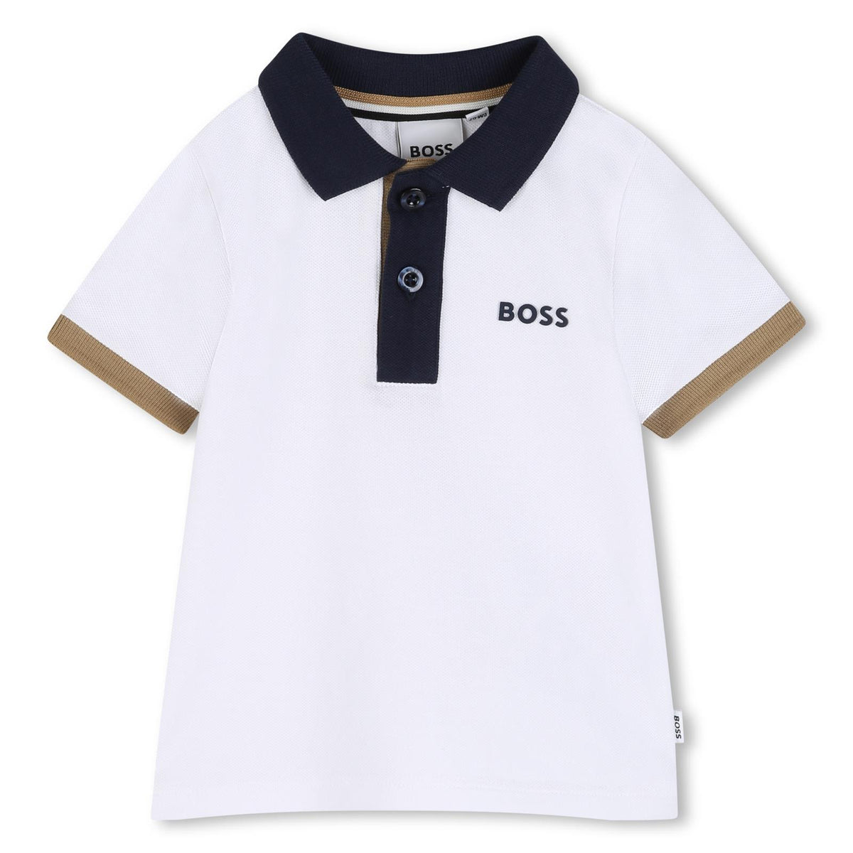 BOSS Baby Boys Short Sleeve Polo White