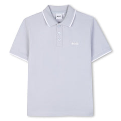 BOSS KIDS Short Sleeve Polo Shirt Pale Blue