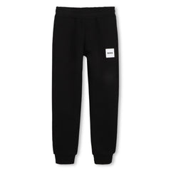 Jogging pants in brushed fleece. Elasticated waistband. 2 side pockets. Woven BOSS label under pocket. Black