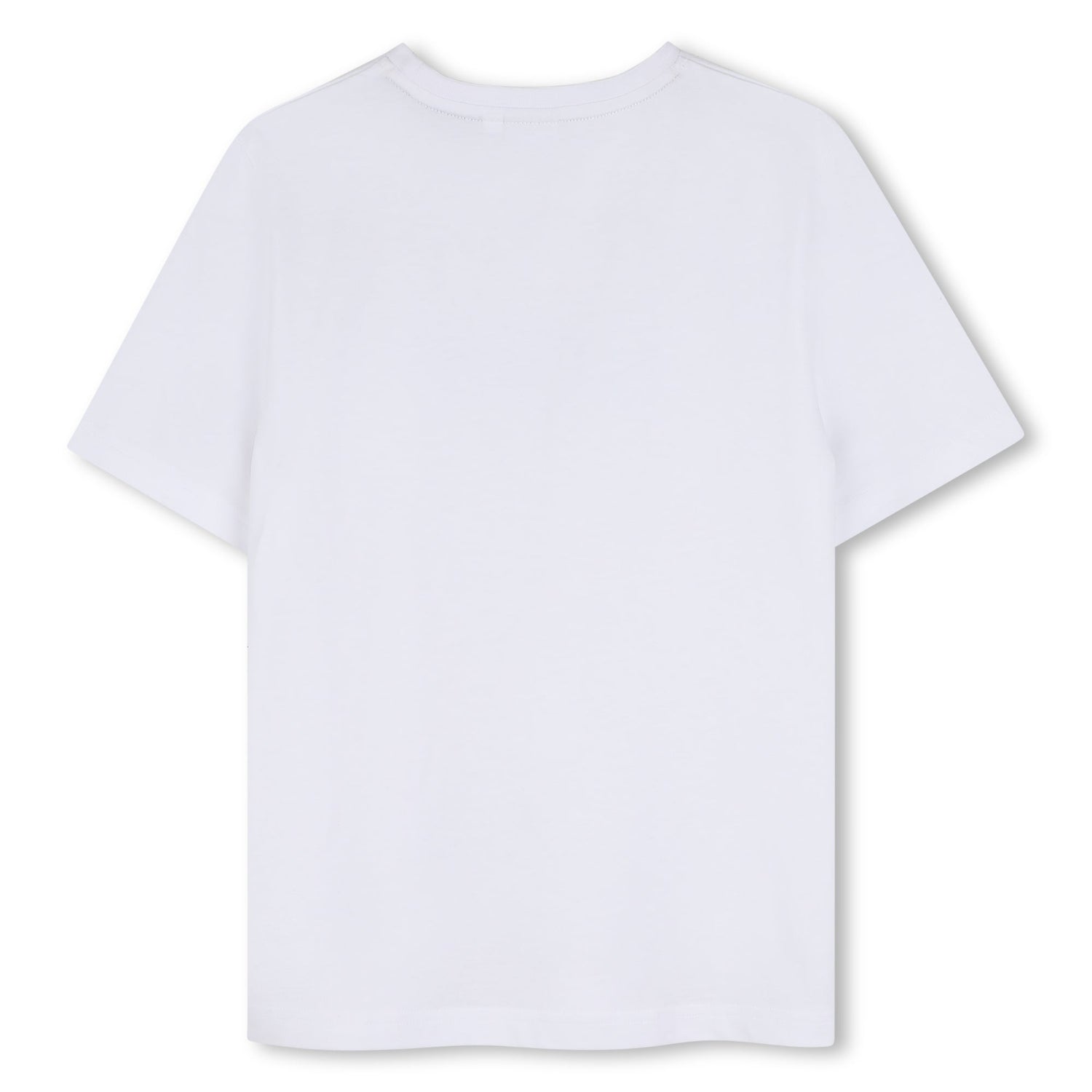 Short-sleeved jersey T-shirt, cotton, large BOSS logo centered on chest. White