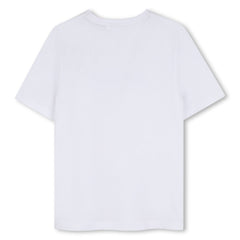 Short-sleeved jersey T-shirt, cotton, large BOSS logo centered on chest. White