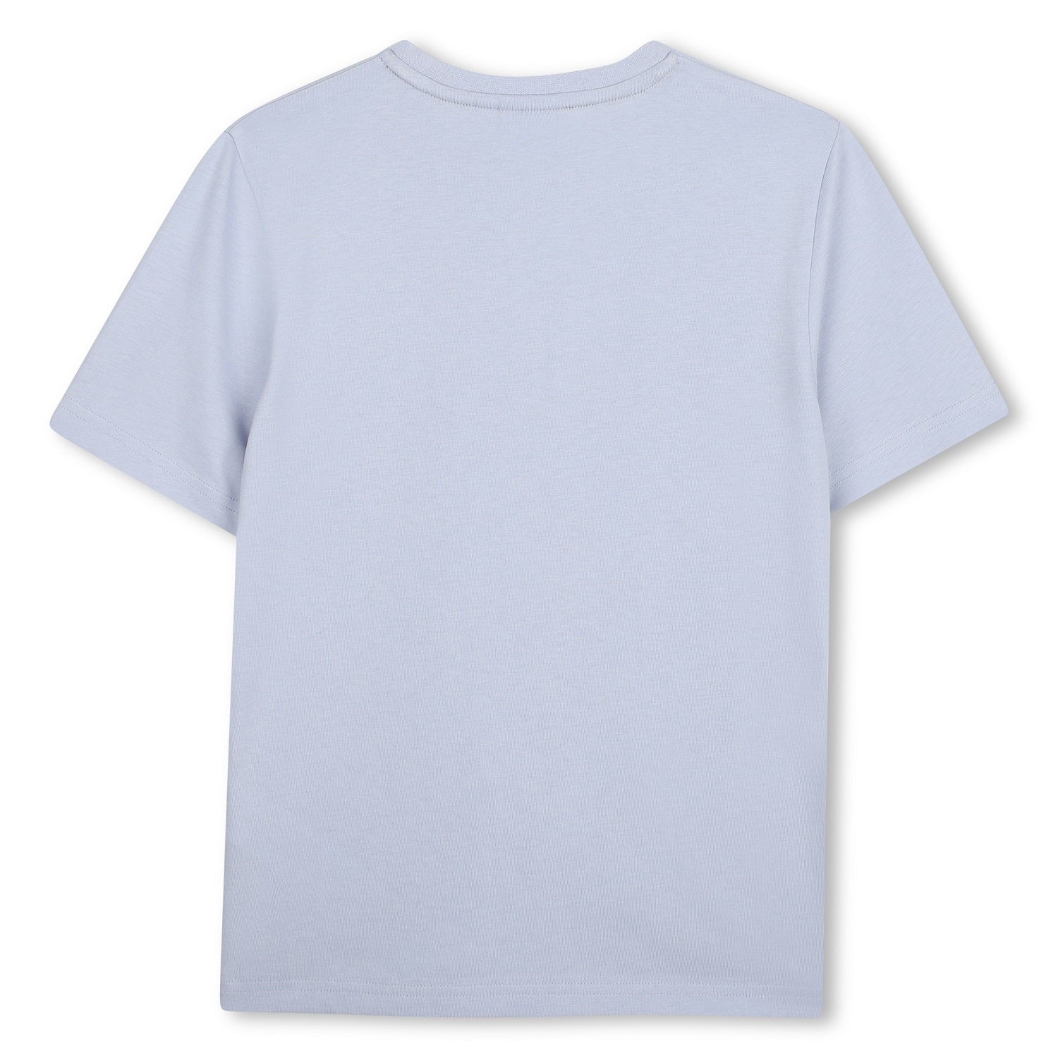 Short-sleeved jersey T-shirt, cotton, large BOSS logo centered on chest. Pale Blue