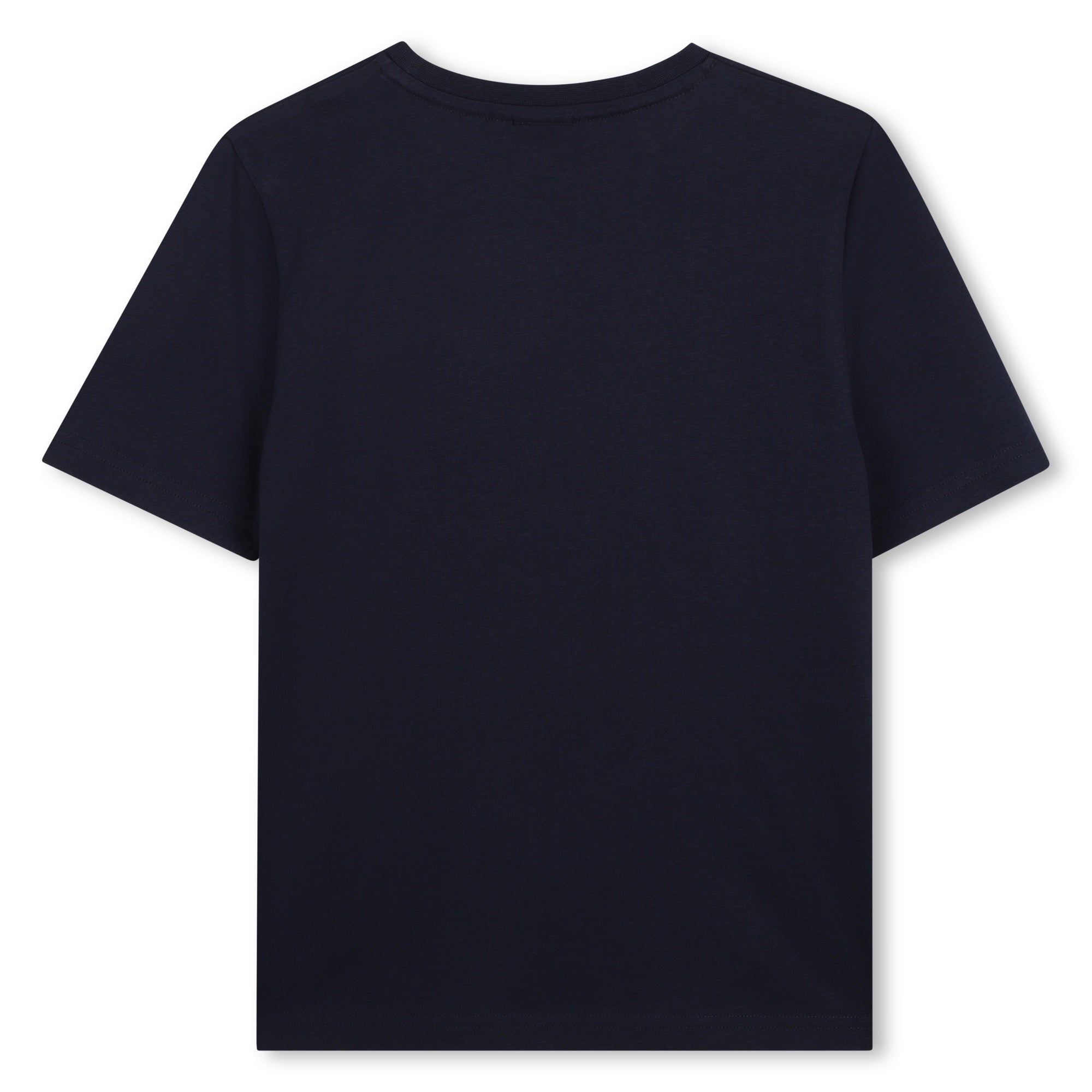 Short-sleeved jersey T-shirt, cotton, large BOSS logo centered on chest. Navy