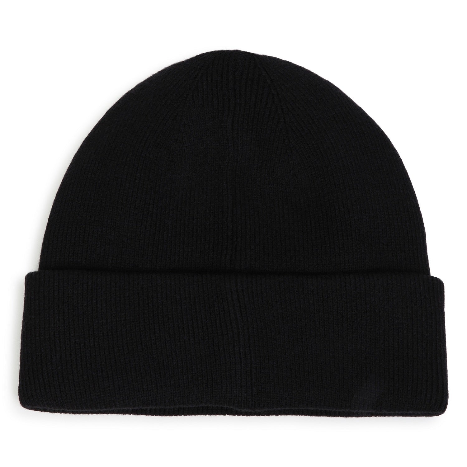 BOSS Kids Knit beanie in double layer. Branded spike print. Black