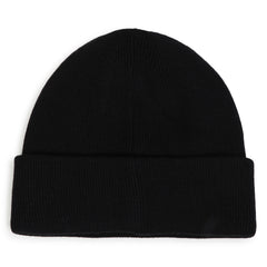 BOSS Kids Knit beanie in double layer. Branded spike print. Black