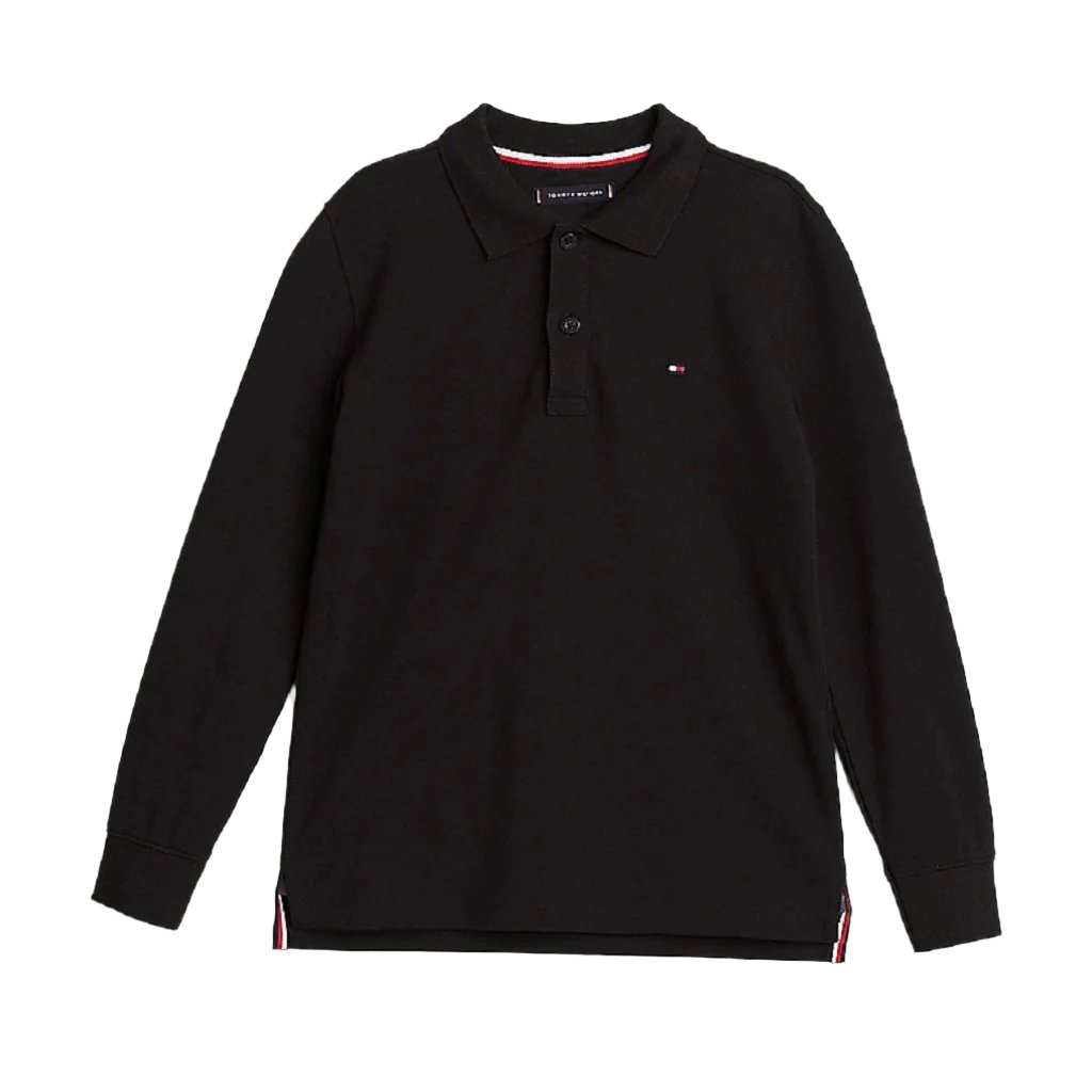 TOMMY HILFIGER Long sleeved polo, two-button placket.