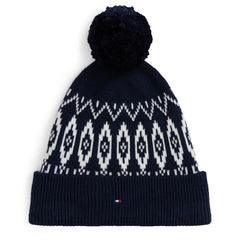 TOMMY HILFIGER Black Fairisle Beanie