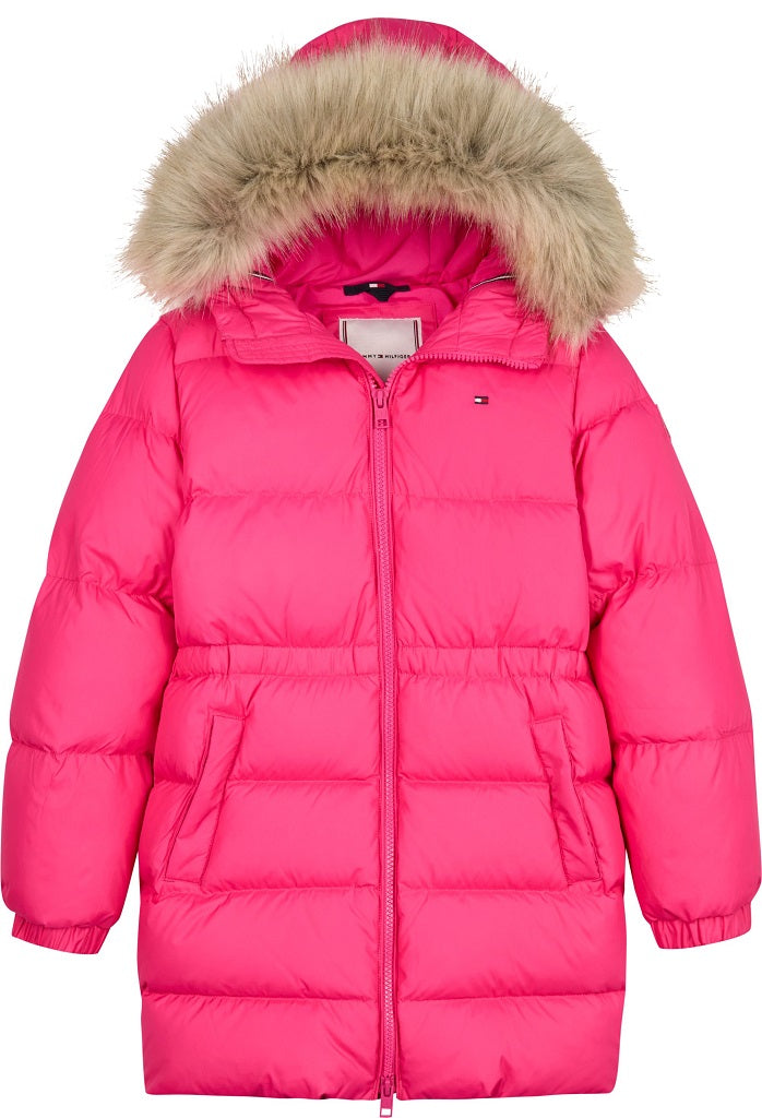 Pink tommy hilfiger coat best sale