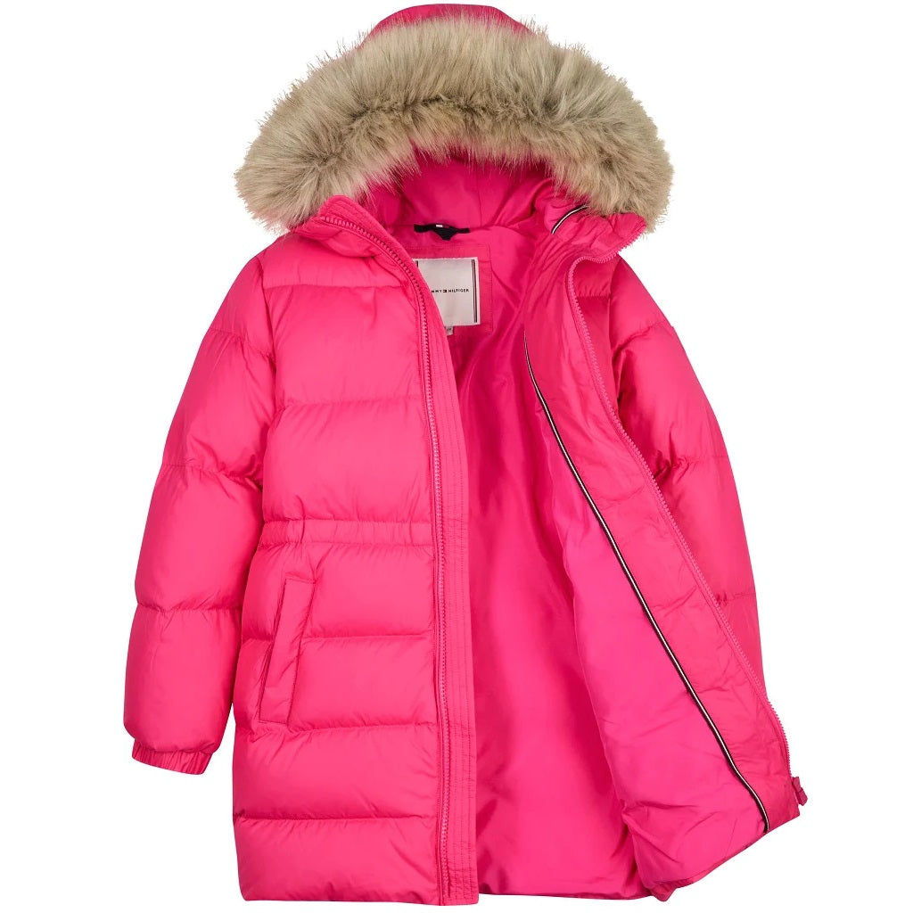 Tommy Hilfiger Long Down Jacket for girls. Regular Fit.