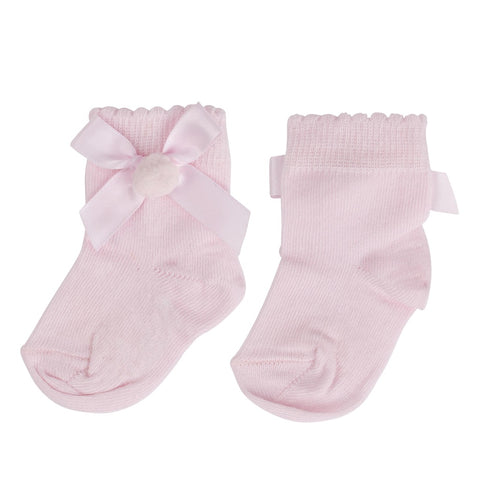 Harriet Pom Pom Ankle Socks Pink