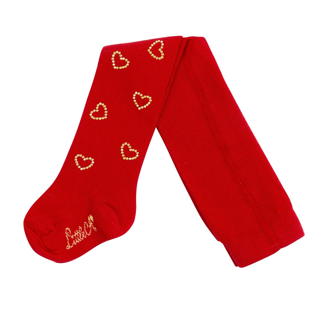 Hazel Diamante heart tights Red