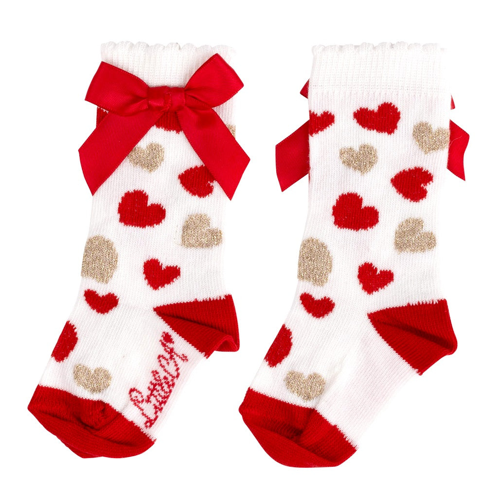 Hayden Heart Print Knee High Socks