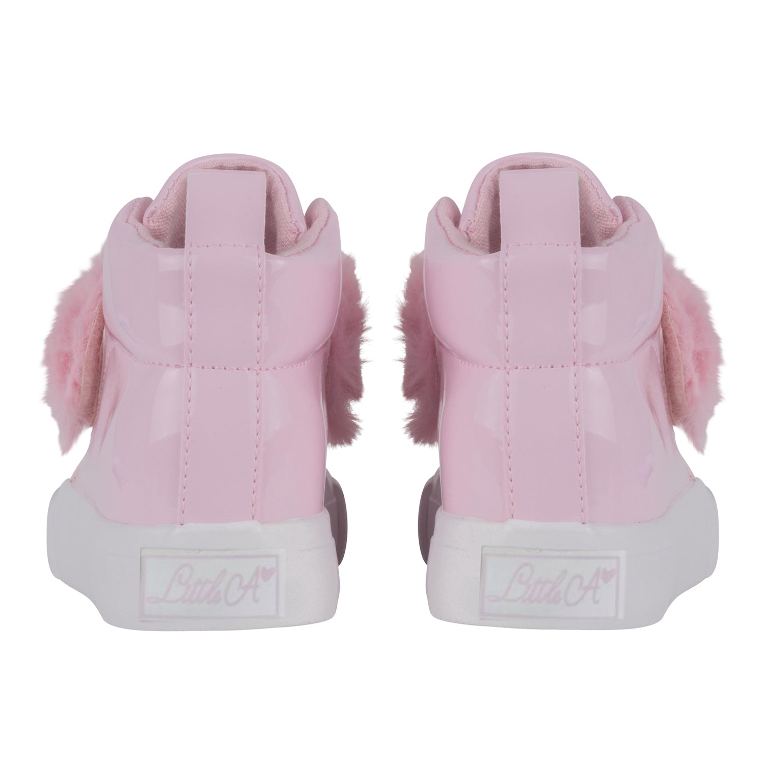 Furever Faux Fur Strap High Top Pink