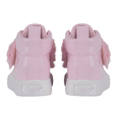 Furever Faux Fur Strap High Top Pink