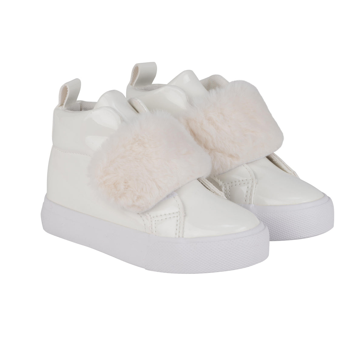 Furever Faux Fur Strap High Top Snow White