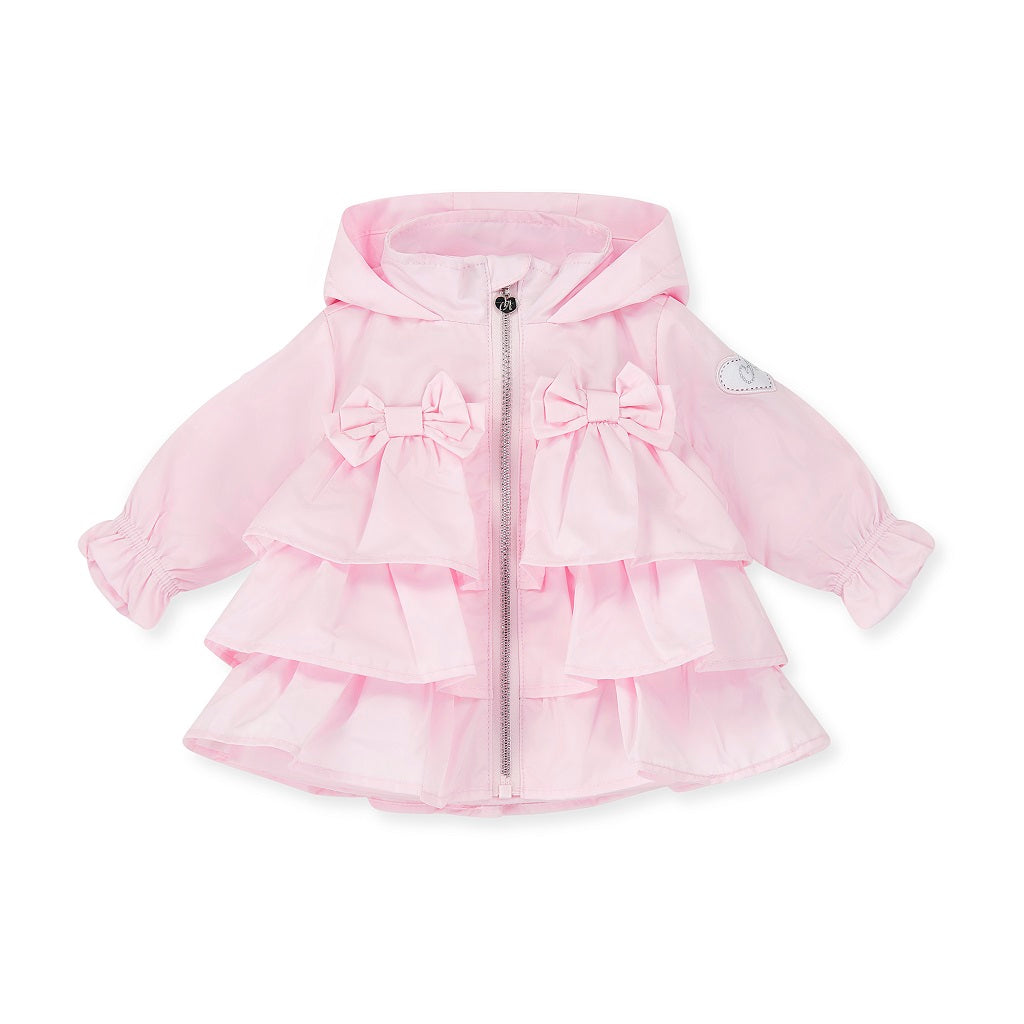 LITTLE A ABBIE Hooded Jacket with Bows Pink