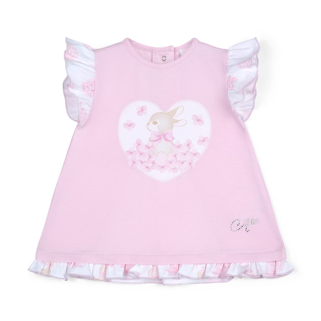 LITTLE A AMY Bunny Jersey Dress Pink