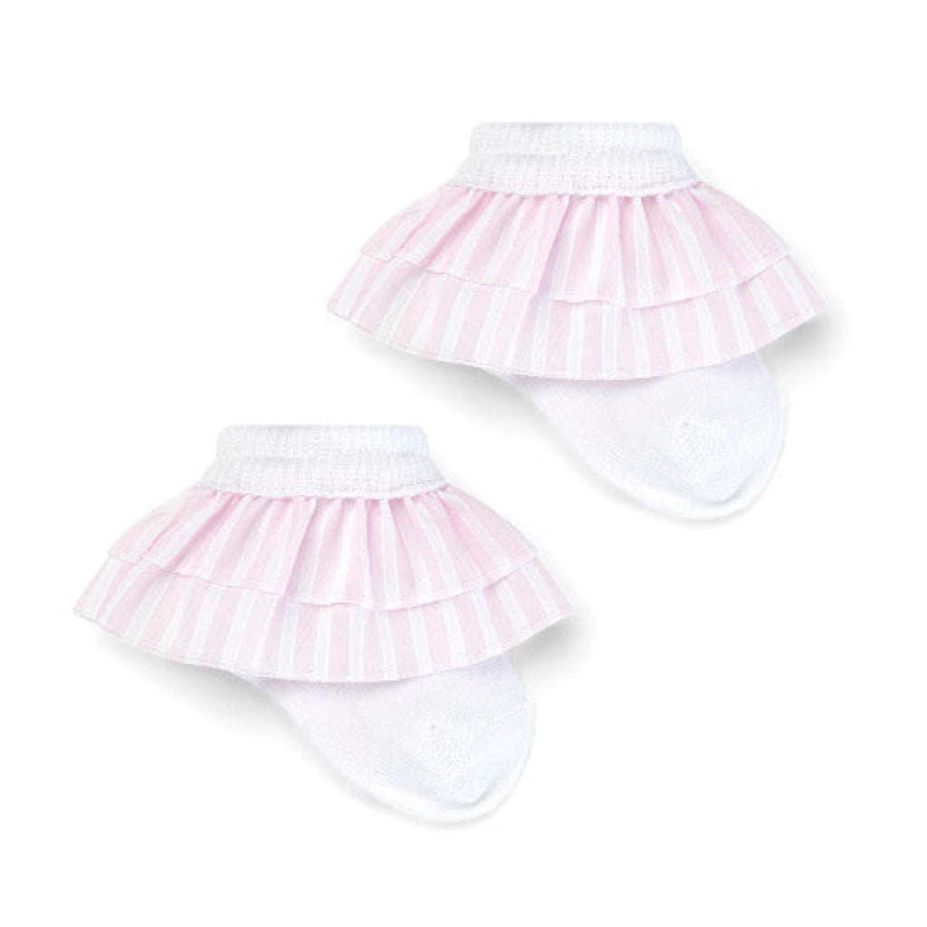 Little A Annabell Stripe Frill Ankle Socks 