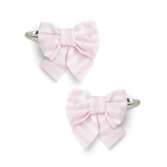 Little A Afia Stripe Bow Hair Clips