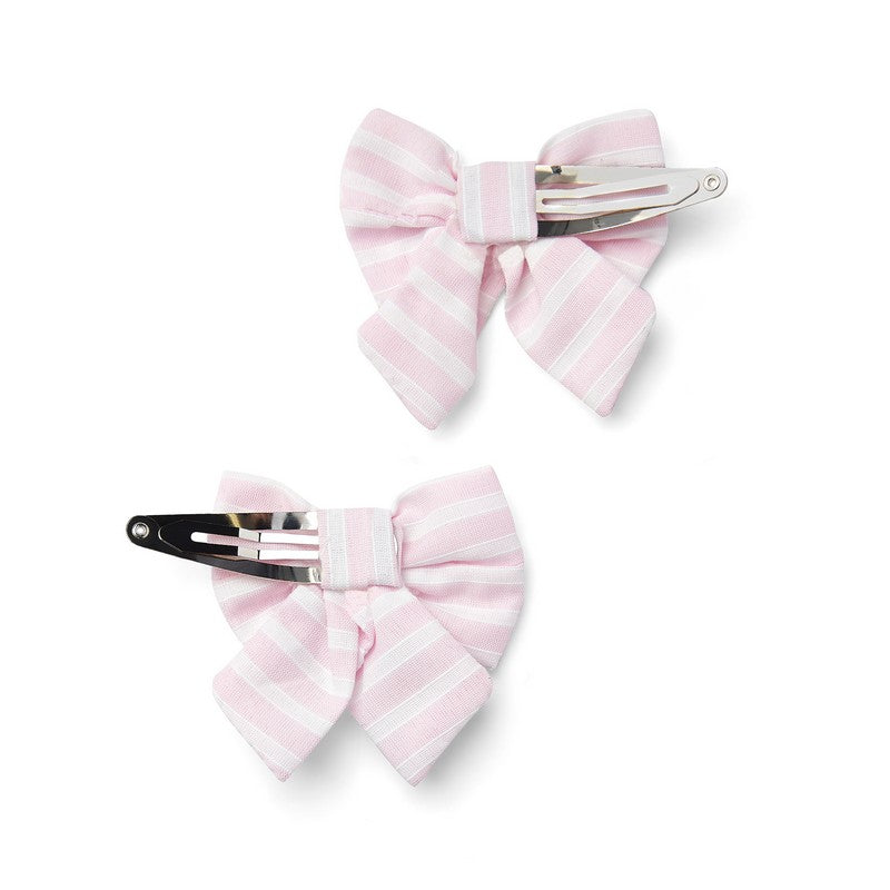 Little A Afia Stripe Bow Hair Clips