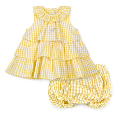 LITTLE A Aria Seersucker Dress Lemon