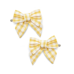 Little A Afia Gingham Bow Hair Clips