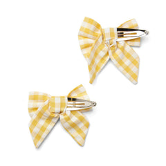 Little A Afia Gingham Bow Hair Clips