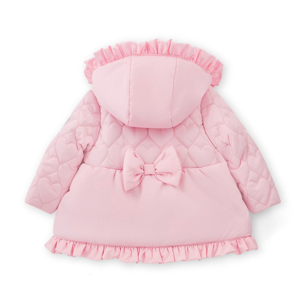 LITTLE A KAIA Heart Embroidery Puff Hooded Jacket Pink