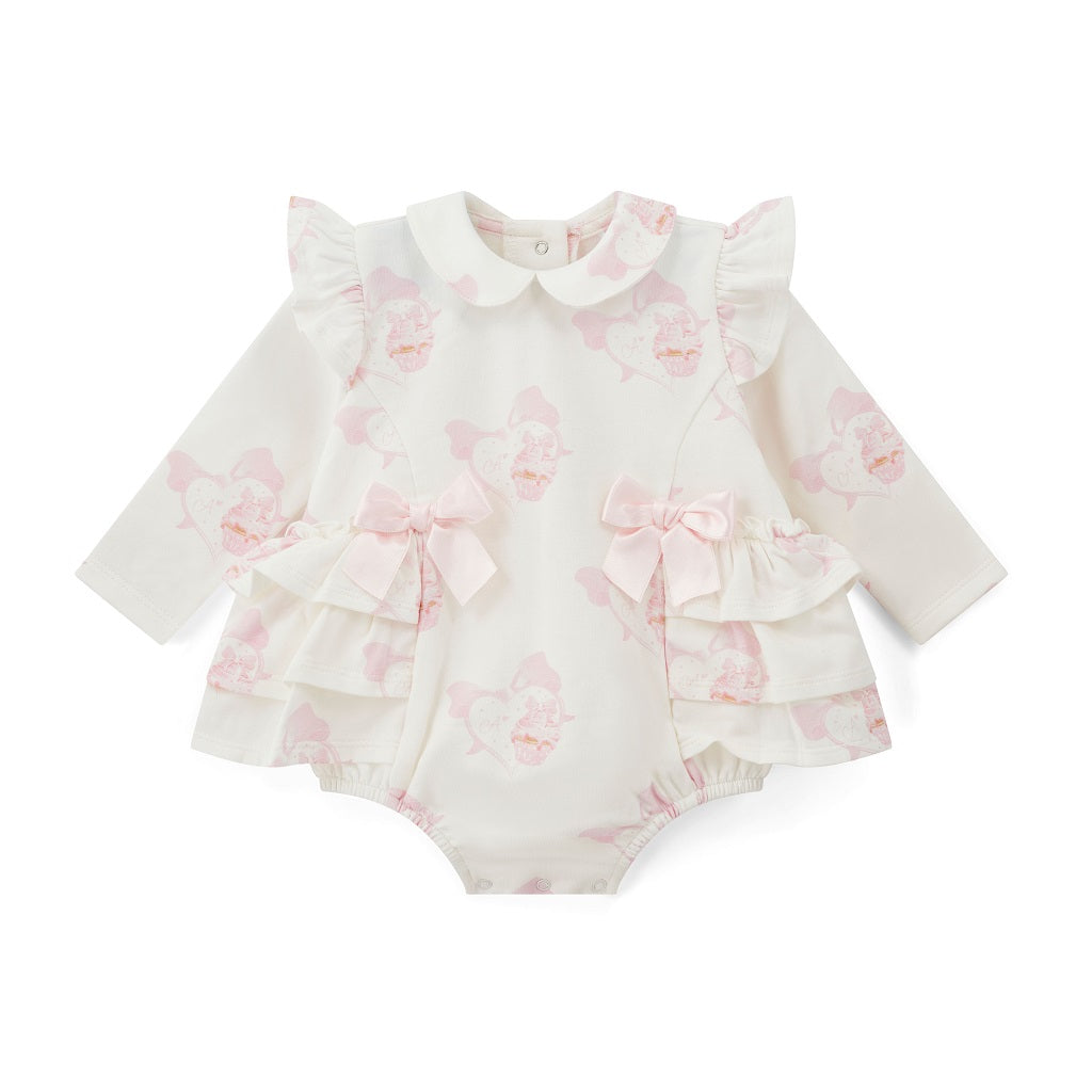 LITTLE A JOURNEY Cupcake Print Romper