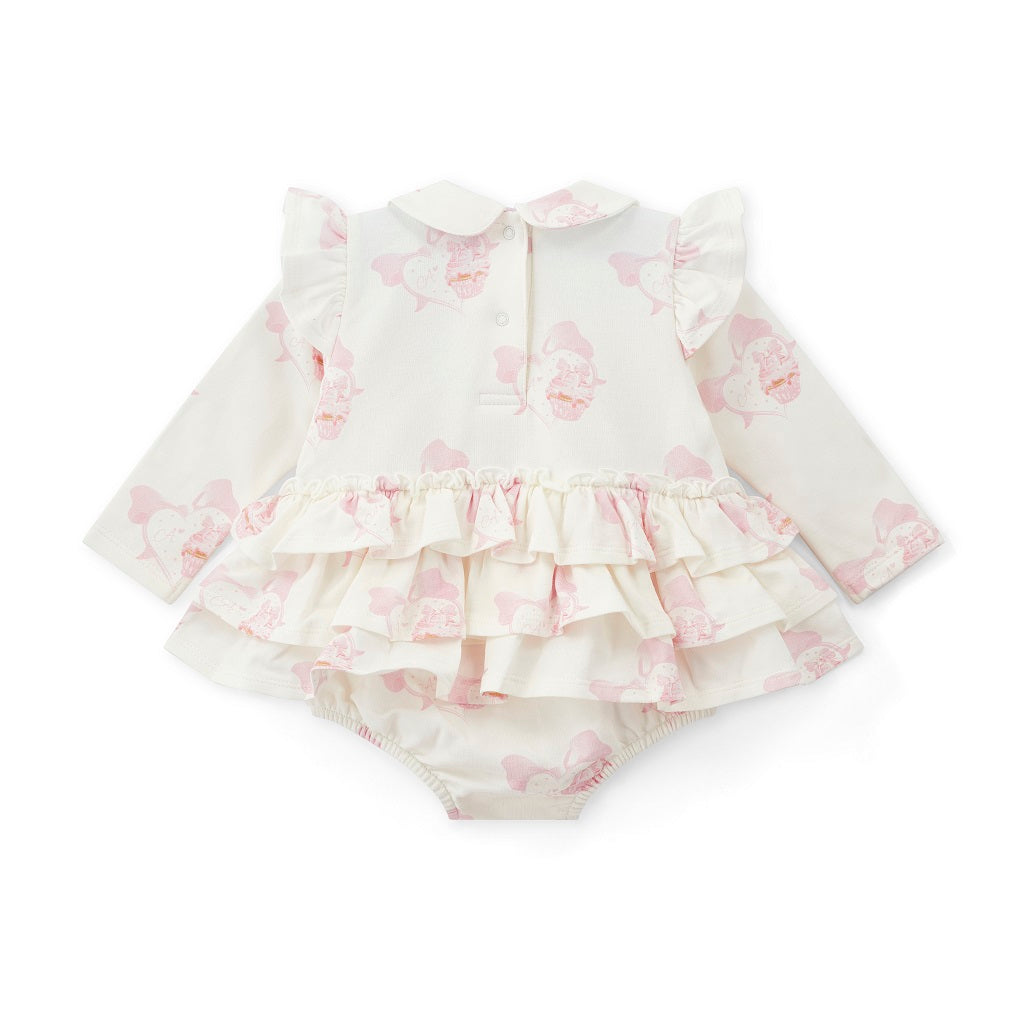 LITTLE A JOURNEY Cupcake Print Romper