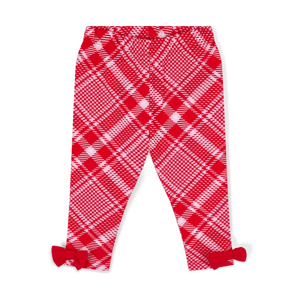 LITTLE A KIARA Bow Check Legging Set