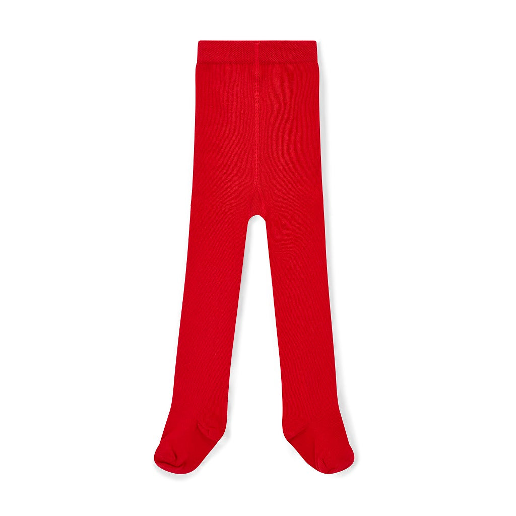 LITTLE A Kerry Bow Diamante Tights Red