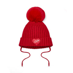 LITTLE A KAMILA Lurex Pom Hat Red