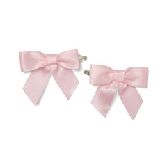 Little A Little Bloom theme. The Denver hair clips feature smooth pink satin bows set on easy-to-wear clips. A pretty finishing touch for any little look. Pale Pink