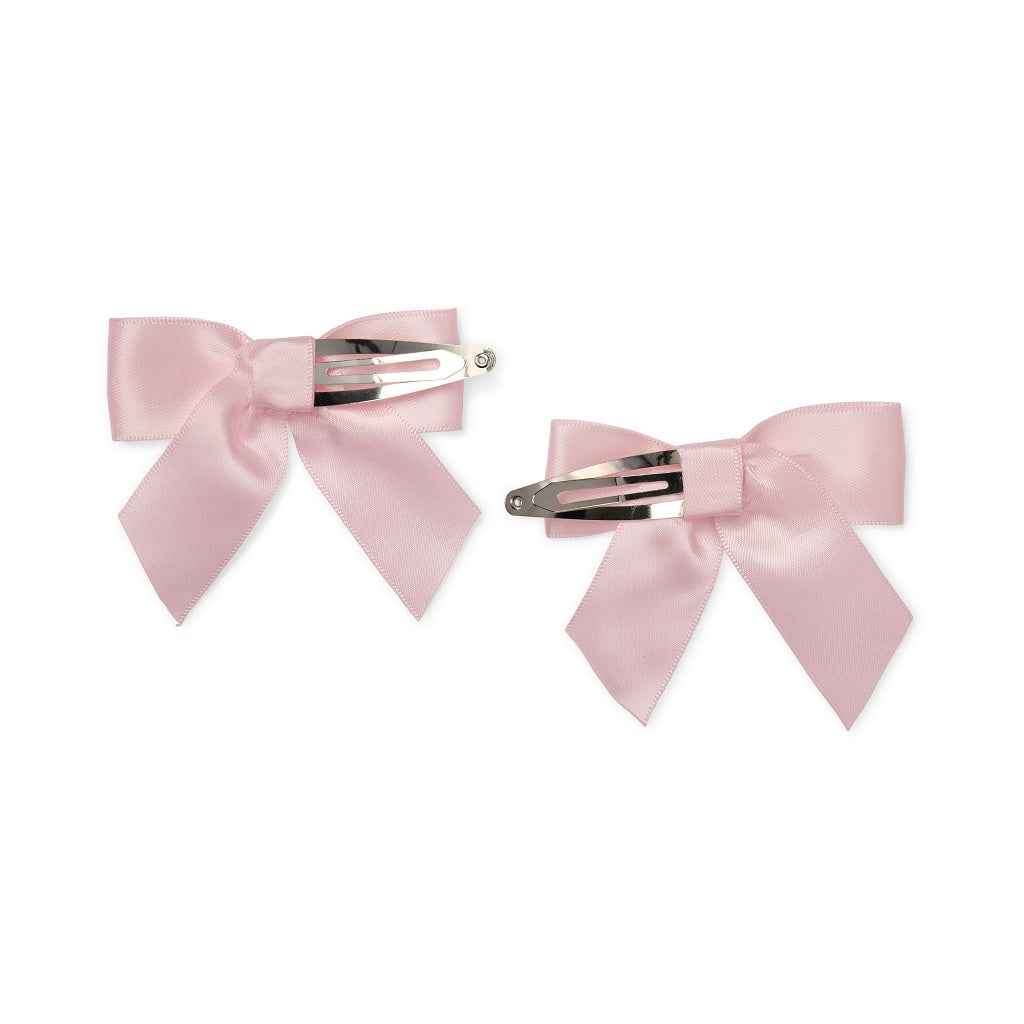 Little A Little Bloom theme. The Denver hair clips feature smooth pink satin bows set on easy-to-wear clips. A pretty finishing touch for any little look. Pale Pink