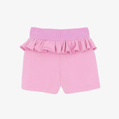 LELLI KELLY Athena Pink Short sweatshorts feature charming ruffle detailing and signature branding. Perfect for casual comfort with a touch of style.
