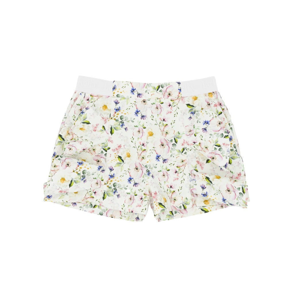 LELLI KELLY Alison shorts! Bursting with vibrant florals and topped with adorable ruffles, these shorts have pockets for all life's little adventures.