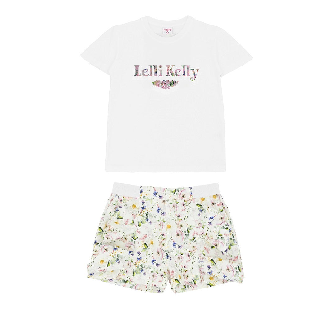 LELLI KELLY T-Shirt And Printed Ruffle Shorts