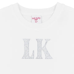 LELLI KELLY Alex white top featuring a dazzling eye-catching diamante logo t-shirt that adds instant sparkle. Crafted for comfort and style.