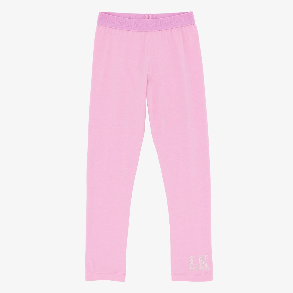 LELLI KELLY Ada pink leggings with signature sparkle print and branding on the waistband.