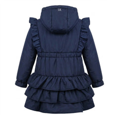 LELLI KELLY BTS Bella Hooded Frill Coat Navy
