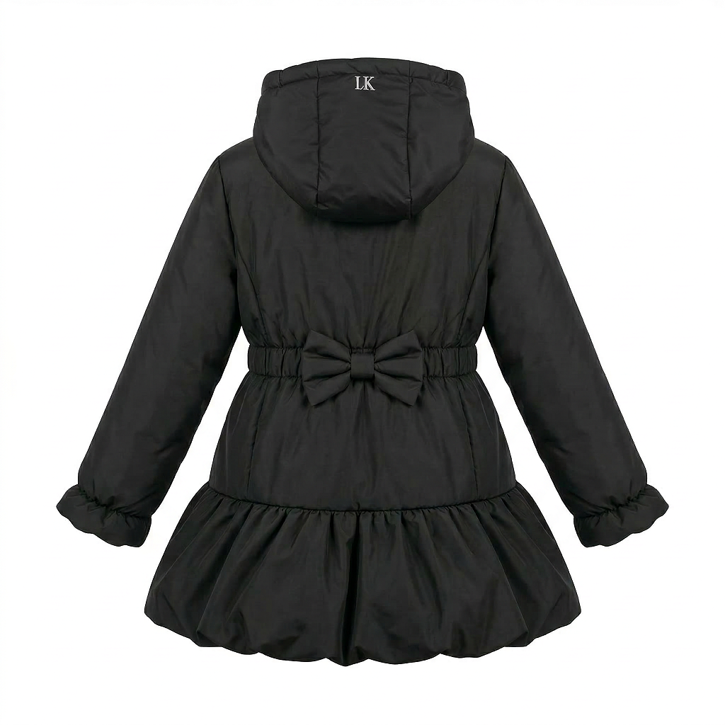 LELLI KELLY BTS Betsy Hooded Coat with Bow on back. Black