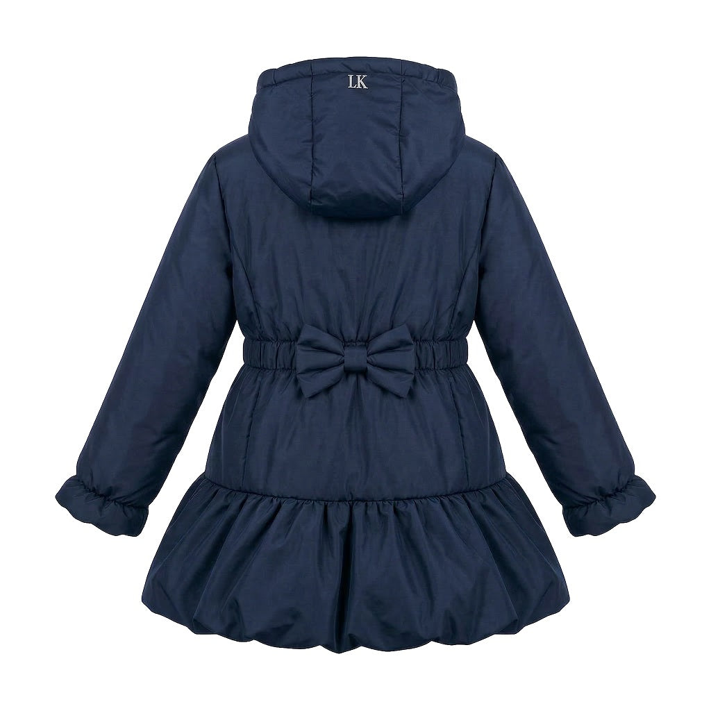 LELLI KELLY BTS Betsy Hooded Coat with Bow on back. Navy