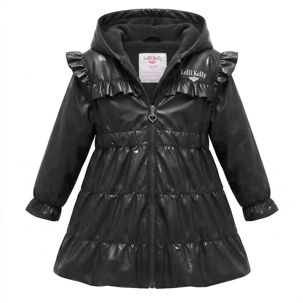LELLI KELLY BTS Bonnie Rain Coat with bow on back. Black